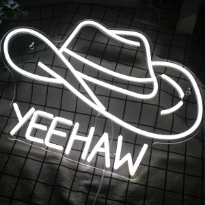 Acrylic LED Neon Signs for Home Pub Shop & Party Bar Decor Cowboy Hat Music Neon Light Guitar IP65 Rating for Landscape